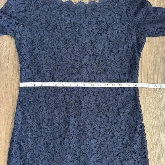 Diane Von Furstenberg Zarita Lace Dress in Navy Blue Size 14 - Picture 10 of 13